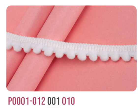 Pompom 1,2 cm x 10m, Poliamida, Branco